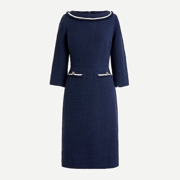 J. Crew Boatneck Sheath Dress in Textured Tweed